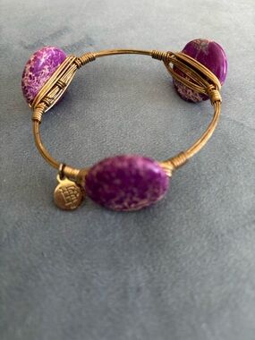 Bourbon and Bowties Purple Stone Wire-Wrapped Bracelet